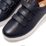 Women RALLY Leather Strap Trainers Fitflop 882F261 Midnight Navy - Image 3