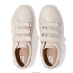 Women RALLY Leather Strap Trainers Fitflop 882F262 Stone Beige - Image 3
