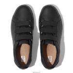 Women RALLY Leather Strap Trainers Fitflop 882F264 All Black - Image 4