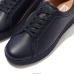 Women RALLY Leather Trainers Fitflop 882F245 All Navy - Image 3