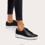 Women RALLY Leather Trainers Fitflop 882F249 Black - Image 2