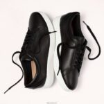 Women RALLY Leather Trainers Fitflop 882F249 Black - Image 3