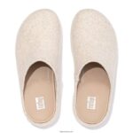 Women SHUV Cushy Felt Clog Slippers Fitflop 882F321 Ivory - Image 4