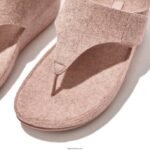 Women SHUV E01 Adjustable Felt Toe-Post Sandals Fitflop 882F94 Beige - Image 3