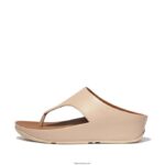 Women SHUV Leather Toe-Post Sandals Fitflop 882F151 Stone Beige