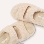 Women SHUV Two-Bar Shearling Slides Fitflop 882F317 Ivory - Image 3
