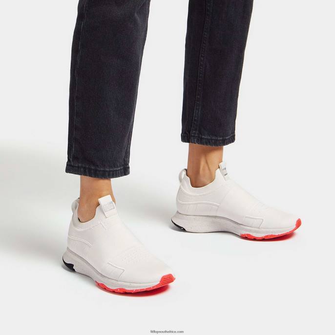 Women VITAMIN FF E01 Knit Elastic Sports Trainers Fitflop 882F234 Urban White Mix - Image 2