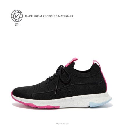Women VITAMIN FF E01 Knit Sports Trainers Fitflop 882F269 Black Mix