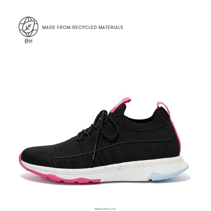 Women VITAMIN FF E01 Knit Sports Trainers Fitflop 882F269 Black Mix - Image 1