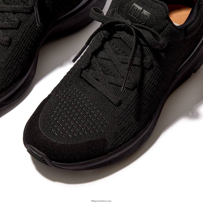 Women VITAMIN FFX Knit Sports Trainers Fitflop 882F253 All Black - Image 4