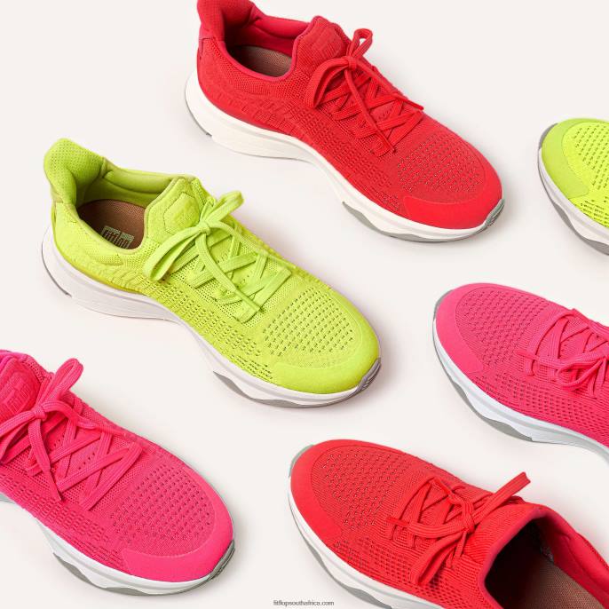 Women VITAMIN FFX Neon Reflective Knit Sports Trainers Fitflop 882F241 Pop Pink - Image 5
