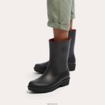 Women WONDERWELLY Short Wellington Boots Fitflop 882F312 All Black - Image 2