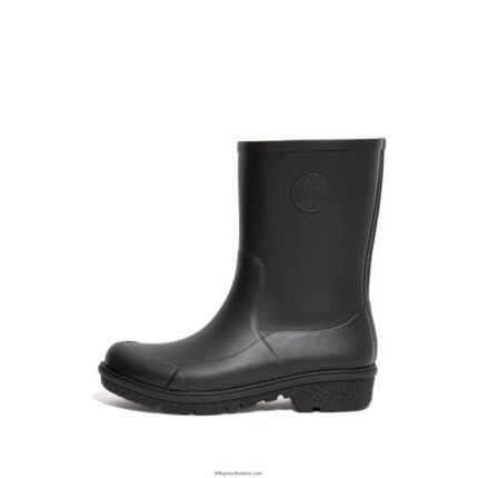 Women WONDERWELLY Short Wellington Boots Fitflop 882F312 All Black