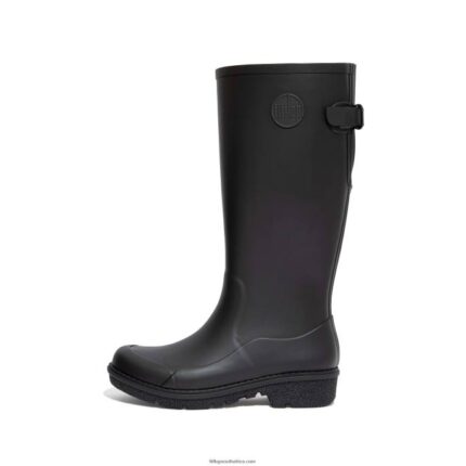 Women WONDERWELLY Tall Wellington Boots Fitflop 882F314 All Black
